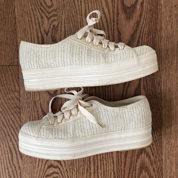 Keds x Kate Spade woven platform shoes sz 10 - Picture 7 of 9